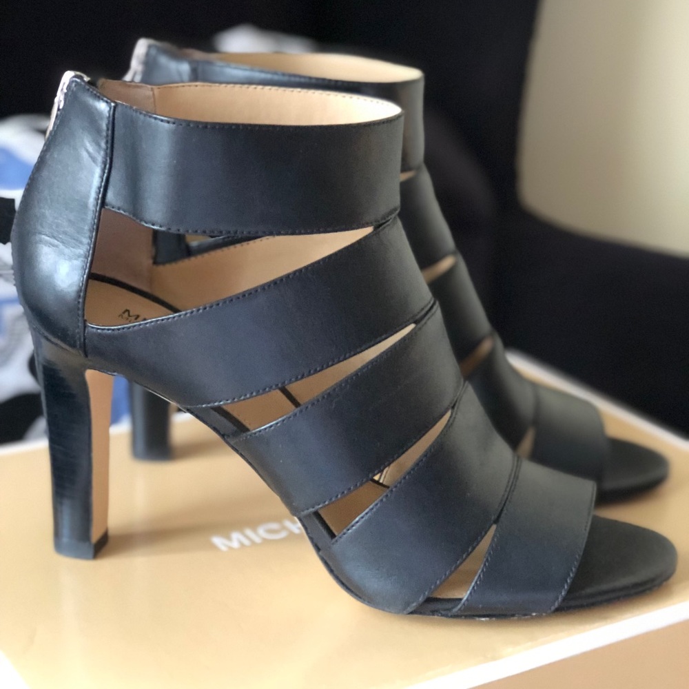 Michael Kors Gisele Open Toe Leather Heels
